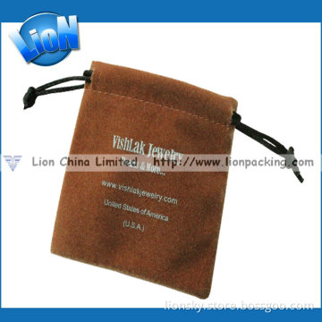 Fashionable Favour Wedding Gift Silver Printed Velvet Pouch (e-106)
